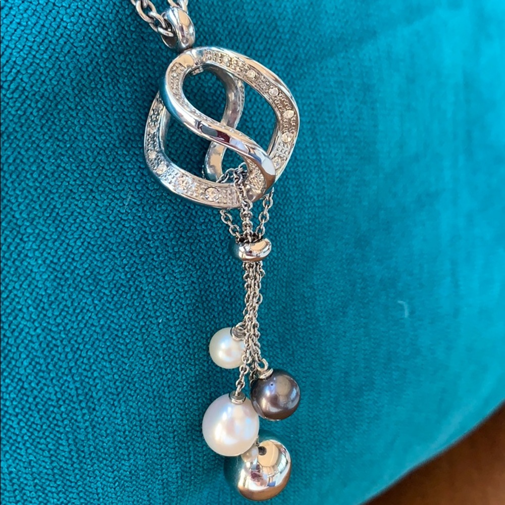 ✨Crystal-Pearl-Black Pearl Pendant Necklace ✨